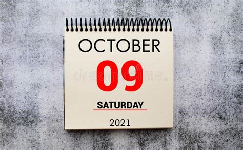 Wall Calendar With A Red Pin October 04 Stock Photo Image Of Cube