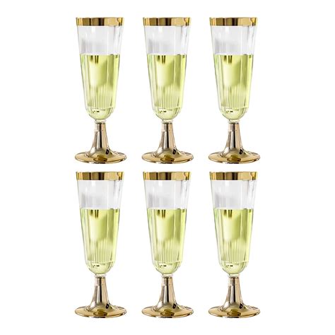 vingtank gold champagne flutes disposable champagne glasses plastic toasting glasses for