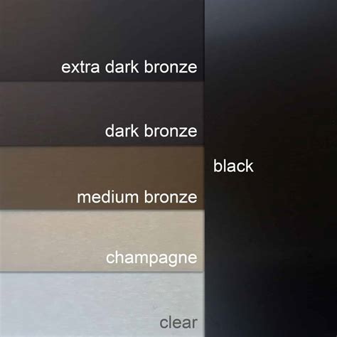 Manufactured from premium anodized aluminum, this profile features the integrated straight edge grout line which makes installation faster and eliminates the need for spacers between the trim and the tile. Comparison of coil anodized aluminum colors - H&H Metals