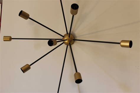 October 30, 2018october 30, 2018 uwe. Vintage Sputnik Lampe mit 9 Leuchten in Schwarz & Gold von ...