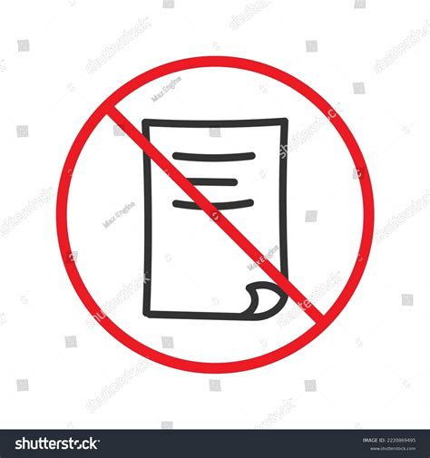No Document Icon Forbidden File Icon Stock Vector Royalty Free