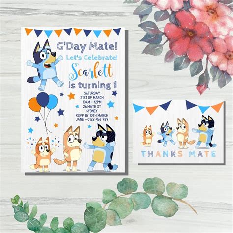 Bluey the Dog Invitation ABC Bluey Invites Bluey Themed | Etsy 6th