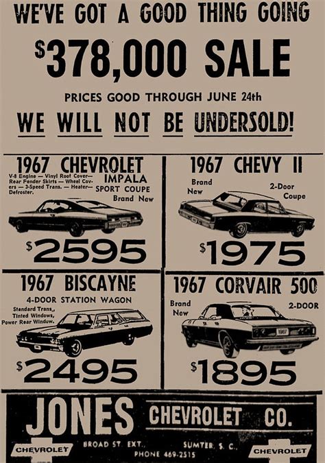 1967 Chevy Ad Classic Cars Chevy Vintage Muscle Cars Car Ads