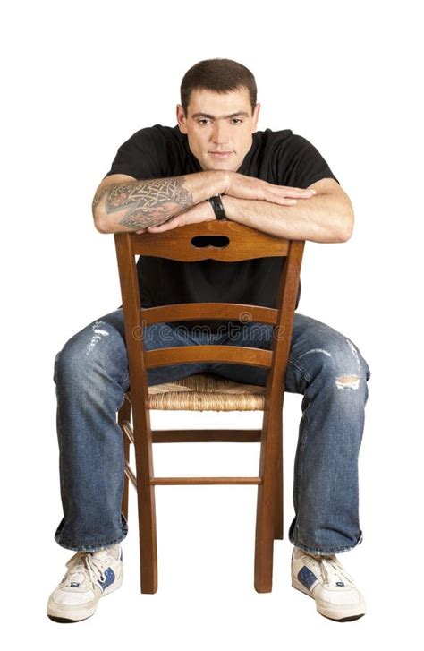 Handsome Young Man Sitting On A Chair Stock Image Image Of Beautiful
