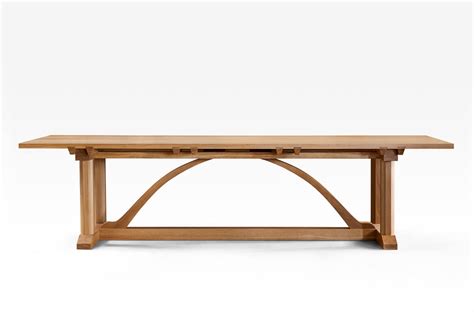 Finished in a lush cottage oak or ebony stain. Arts and Crafts Dining table 3000mm - Lacewood Furniture