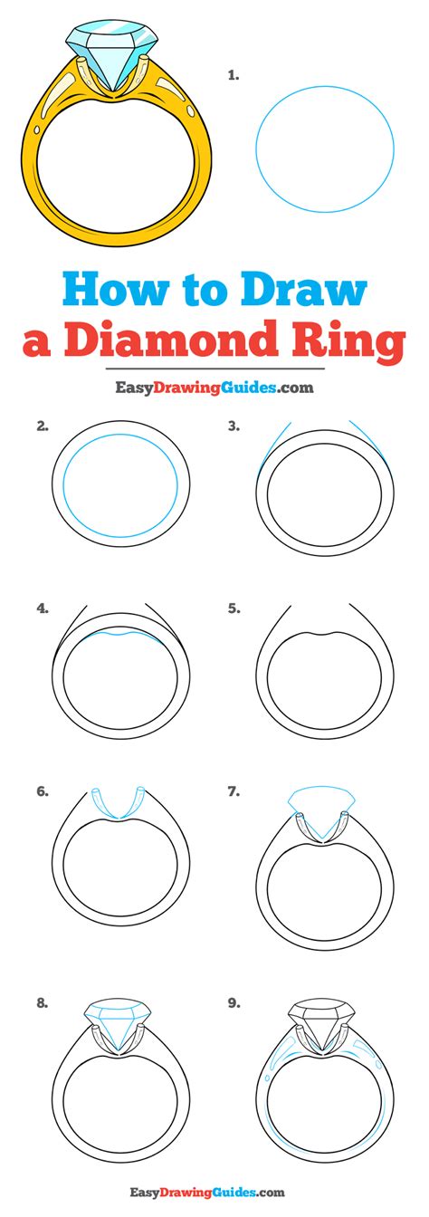 How To Draw A Diamond Ring Really Easy Drawing Tutorial Jewellery