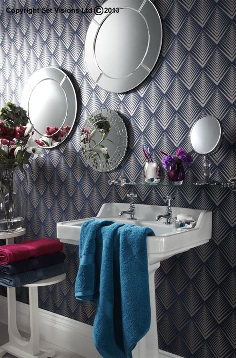 And to achieve this, bathroom wallpaper is becoming a really popular decorating option. Art deco trend in an inspirational bathroom, metallic ...