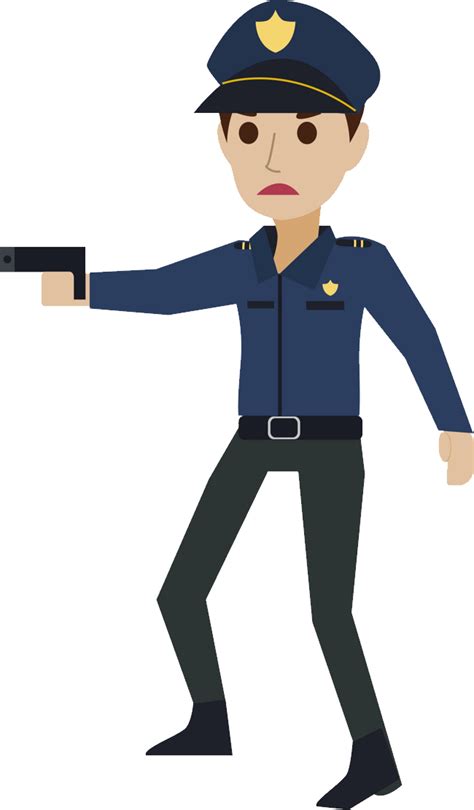 Download Policeman Png Police Officer With Gun Cartoon Clipart