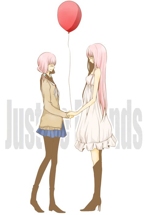 Two young cute girls are holding hands. Two Girls, Holding Hands | page 2 - Zerochan Anime Image Board