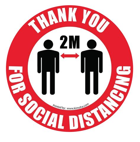 Social Distancing Label Thank You 302 Mm X 302 Mm 1 Pack Of 50