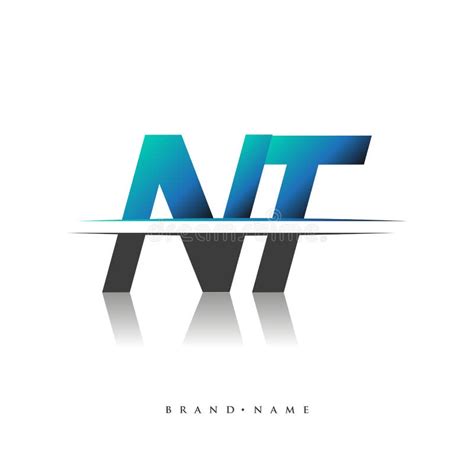Nt Initial Logo Company Name Colored Black And Blue Simple And Modern