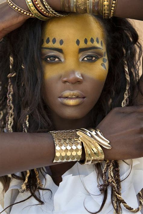 Portrait Tribal Face Paints African Tribal Makeup Tribal Face