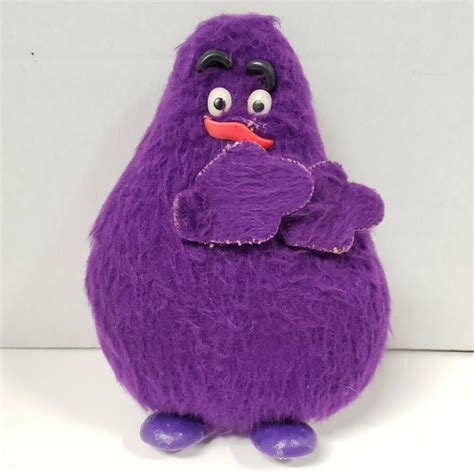 Vintage Remco 1976 Mcdonalds Grimace Figure Beanie Plush Hard Shoes