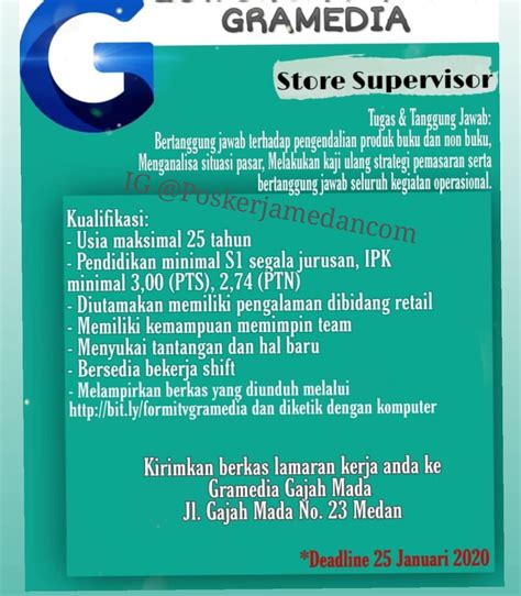 Mitra berbagai perusahaan di kota medan Informasi Loker Medan Terbaru di Gramedia Gajah Mada ...