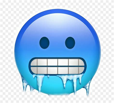 An Emoticive Smiley Face With Ice On It S Side And Eyes Open