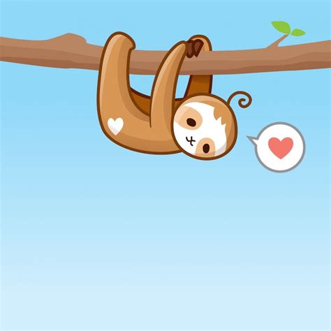 Premium Vector Cute Sloth Hanging Vector Illustration