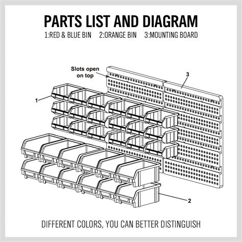 Buy Sedy 30 Bins Wall Mounted Storage Bins Part Rack Storage Bin Tool