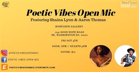 Oct 4 Poetic Vibes Open Mic With Shaina Lynn Aaron Thomas