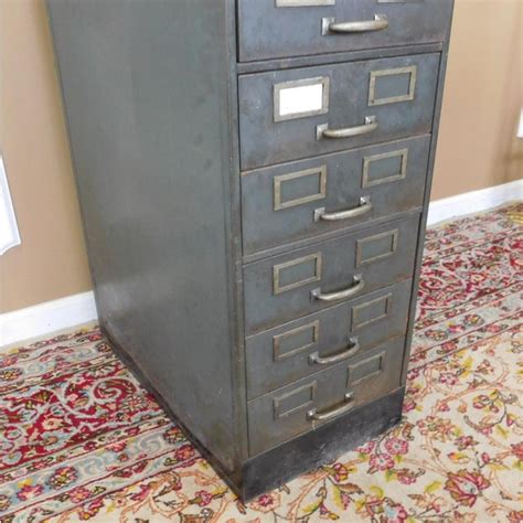 21 x 28 x 52 (6 drawers), color: 1930s Industrial Shaw Walker Steel Dual 9 Drawer Index Card Sized File Cabinet | Chairish