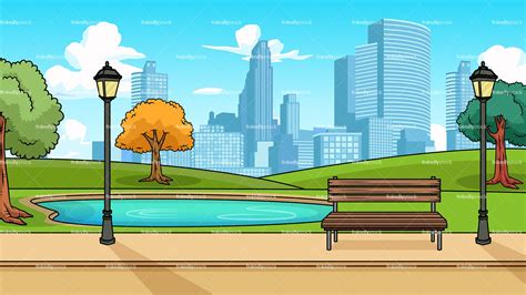 🔥 Free Download Modern City Park Background Cartoon Clipart Vector
