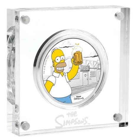 2019 The Simpsons 1 Homer Simpson Tuvalu 1 Dollar 2019 1oz Silver Coin