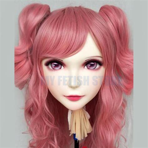 Mei 04female Sweet Girl Resin Half Head Kigurumi Mask With Bjd Eyes Cosplay Japanese Anime