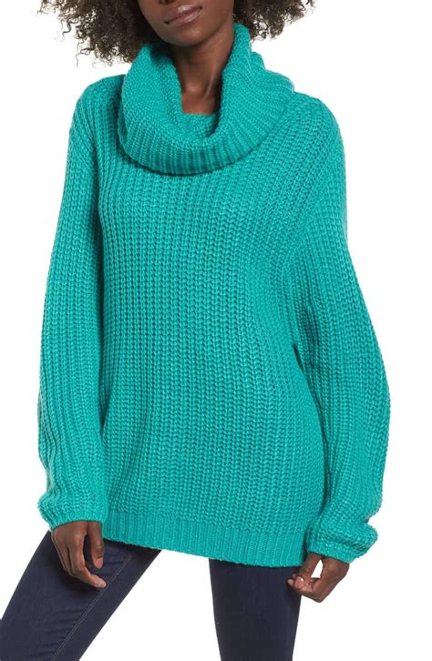 Oversize Turtleneck Sweater Main Color Teal Ch Oversized Turtleneck Sweater Oversized