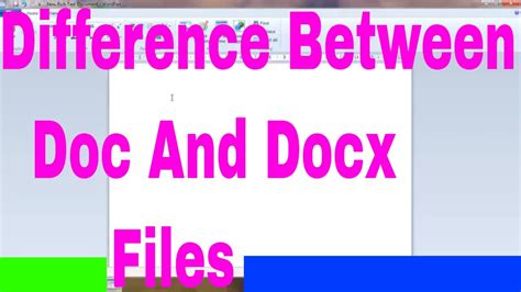 Doc And Docx Difference Full Detail Youtube
