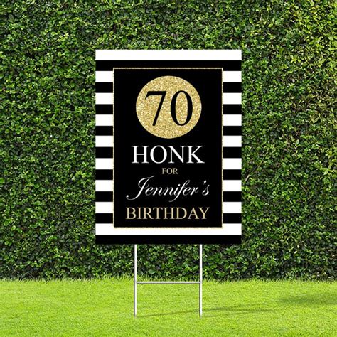 70th Birthday Yard Sign Birthday Party Decorations 18x24 Or 24x36