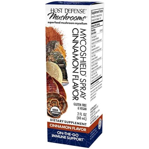 host defense mycoshield spray daily immune support mushroom supplement cinnamon 2 fl oz