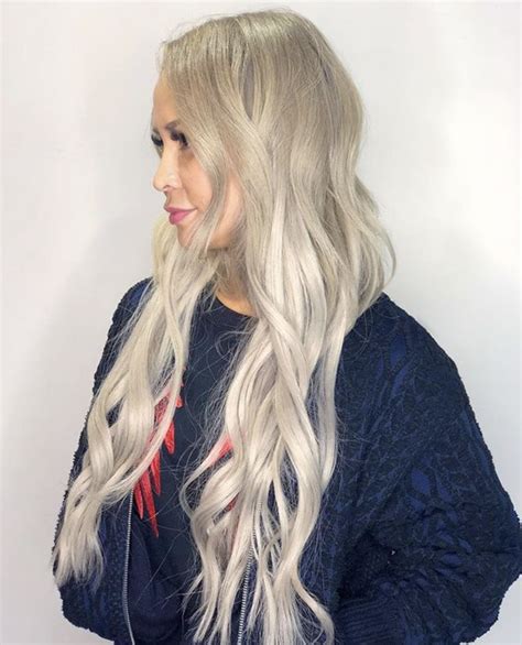 Glam Seamless 24 Inch Platinum Ash Blonde 60 Extensions Create The