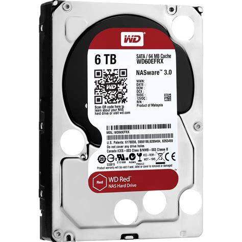 Wd 6tb Red 5400 Rpm Sata Iii 35 Internal Nas Hdd Wd60efrx