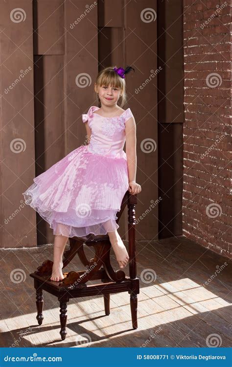 Girl Sitting On A High Chair Stock Image Image Of Happy Baby 58008771
