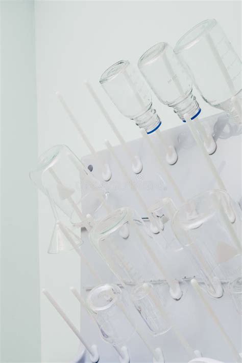 Selective Focus Of Flasks In Modern Biotechnology Stock Image Image