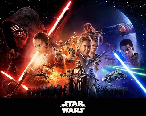 Starry sky poster, star force and hand drawn stars vector illustration. star, Wars, Force, Awakens, Sci fi, Disney, Action ...