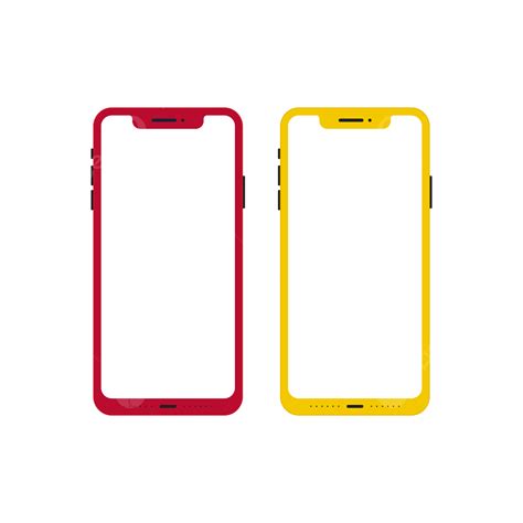 Mobile Phones Clipart Vector Red And Yellow Mobile Phone Mockup Png