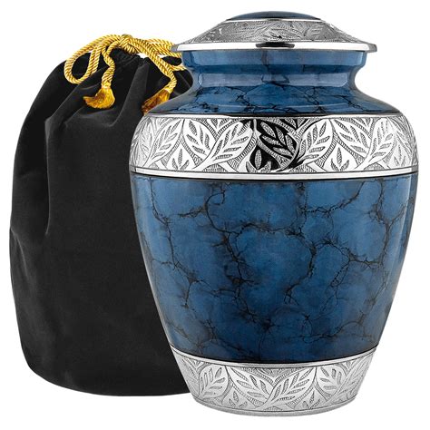 Trupoint Memorials Heavenly Peace Dark Blue Large Adult Urns For Cremation Ashes In Home For Up