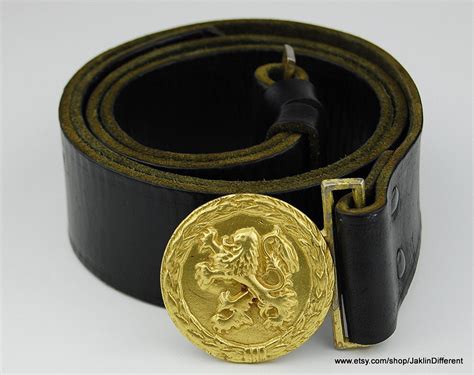 Mens Belt Buckle Bulgaria Vintage Belts Military Men Leather Belt