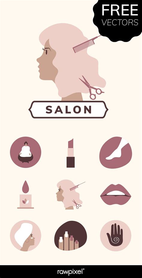 Download Free Vectors Of Beauty Salon Icons And Badges At