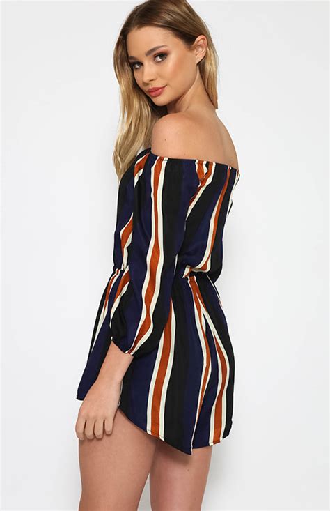 vertical stripes long sleeved jumpsuits on luulla
