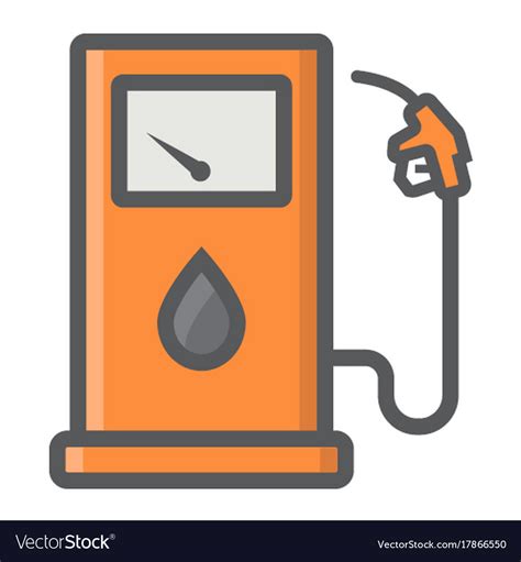 Gas Station Filled Outline Icon Petrol And Fuel Vector Image