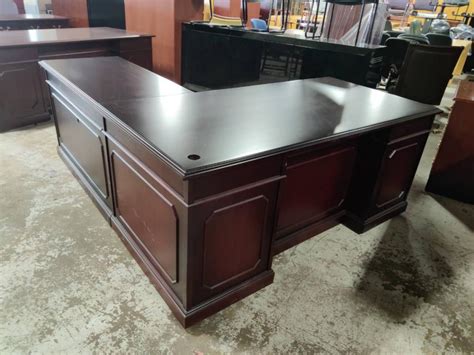 Used Office Desks Kimball 6 X 7 Traditional L Shape