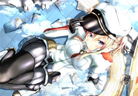 Wallpaper Blonde Long Hair Anime Girls Blue Eyes Cartoon Kantai Collection Machine