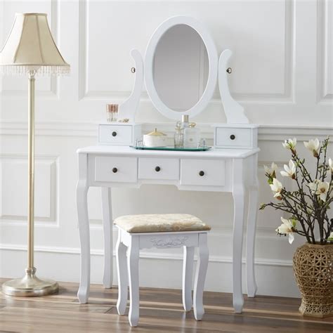 Small dressing tables with drawers. Shop Fineboard Single Mirror Dressing Table Set Five ...