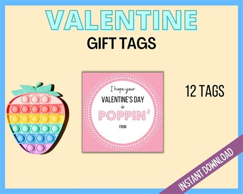 Valentines Day Pink Poppin T Tags Valentines Day Pop Etsy