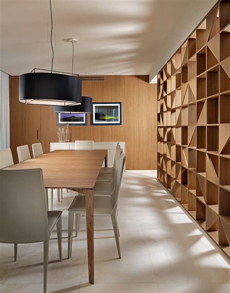 Dining Wood Partition Custom Interior Design