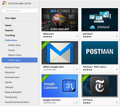 Could not load the specified resource. Google Chrome Web Store Adds Offline Apps Collection