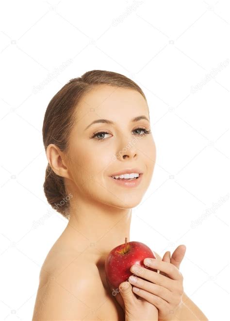 Nude Woman Holding An Apple Stock Photo By Piotr Marcinski