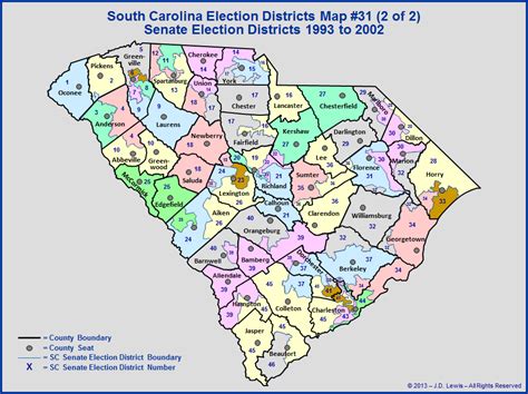 The South Carolina General Assembly Election Districts Map 31 1993