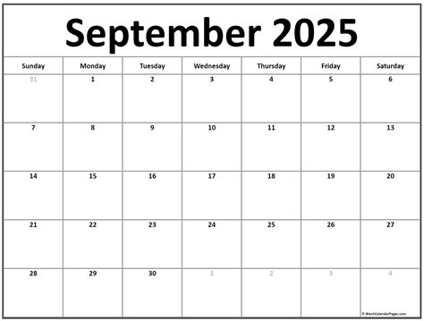 September 2025 Calendar Free Printable Calendar